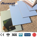 Acabado de espejo Alunewall Clase B1 superficie de relieve incombustible panel compuesto de aluminio FR / B1 acp con un ancho máximo de 2 metros